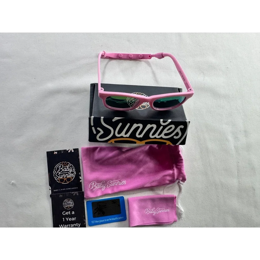 Baby Sunnies Pink Polarized Sunglasses with Adjustable‎ Strap and Case